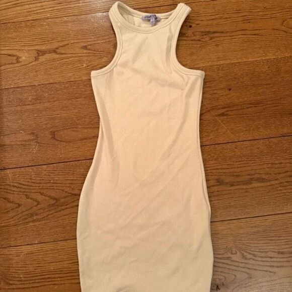 Cream Ribbed Bodycon Tank Dress – Signature 8 (Size S) - Picture 1 of 5